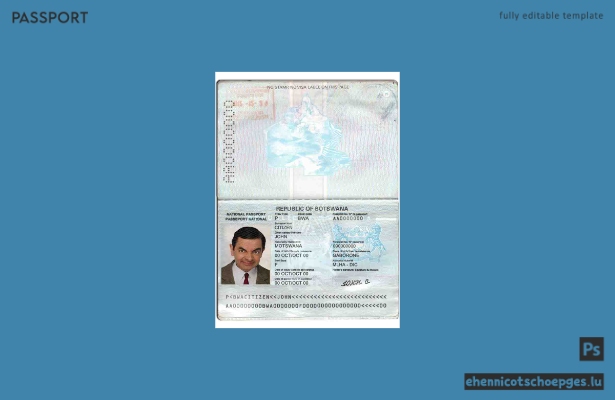 Vorschau eines Beispielpasses für Botswana